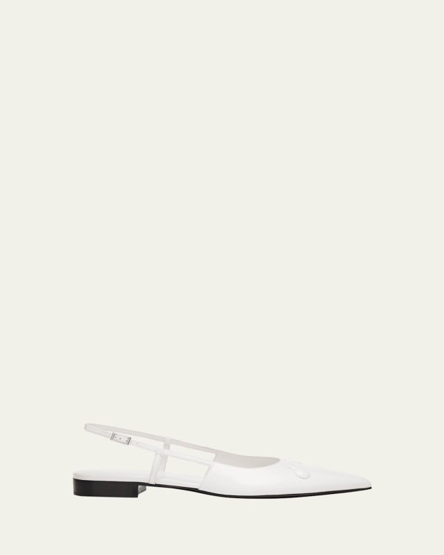 Trunkaroo Leather Pointed-Toe Slingback Flats